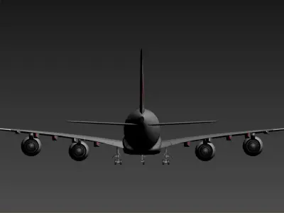 3D model of an Air France airplane specifically an Airbus A380 Low-poly 3D model