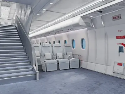 Aircraft interior 3D model -Welcome part of aircraft Low-poly 3D model