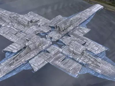 Alien Ship base Starfish 3D model