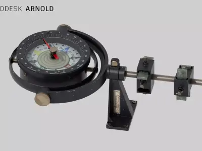 Aviation Compass by Carl Bamberg Low-poly 3D model