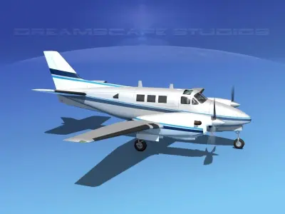 Beechcraft King Air C90 V04 3D model