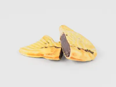 Cut Taiyaki 3D model Low-poly 3D model