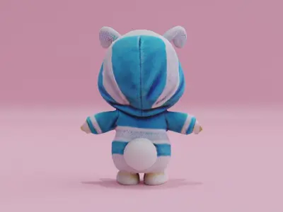 Easter Bunny is wearing hoodie Toy Cute T-Pose Low High Poly Low-poly 3D model