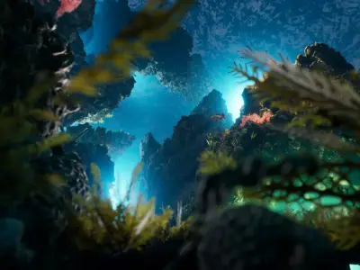Aqua Coral Reef - Unreal Engine Environment Low-poly 3D model