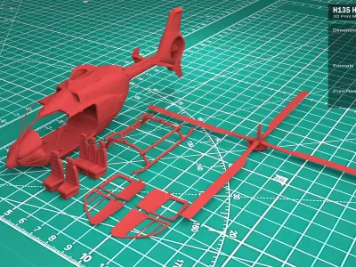 H135 Helicopter 3D print Model 3D print model