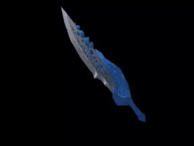 Fantasy rocky sword Low-poly 3D model