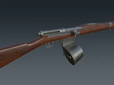 Mondragon WW1 rifle game-ready PBR Low-poly 3D model