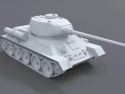 T-34-85 soviet ww2 tank 3D model
