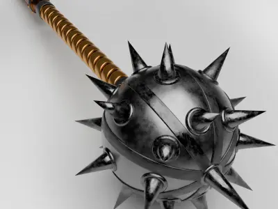 Battle mace high-poly model 3D model