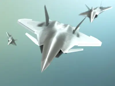 6th generation fighter Low-poly 3D model