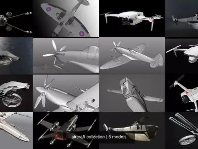 aircraft collection helicopter with head and tail 