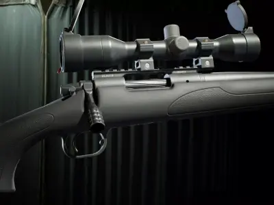 PBR - R700 Sniper Rifle  - Game-Ready 3D Asset Low-poly 3D model