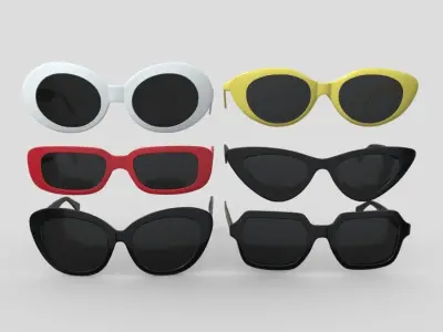 Sunglasses Pack Low-poly 3D model