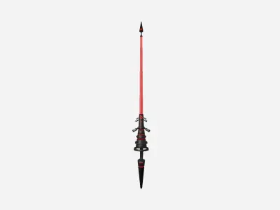 SciFi War Lance A04 Red Black - Sci Fi Weapon Design Low-poly 3D model
