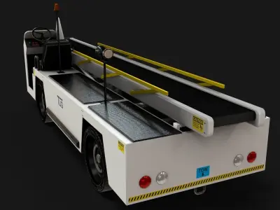 Airport Bag Loader TUG 660 Low-poly 3D model