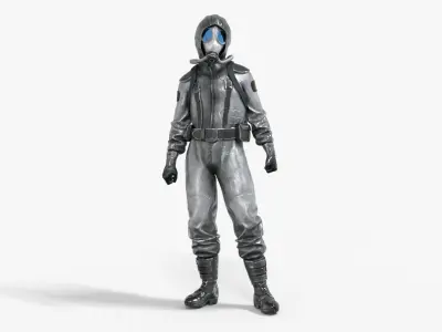 Radioactive Soldier - Atomic Veteran Rigged Animated Low-poly 3D model