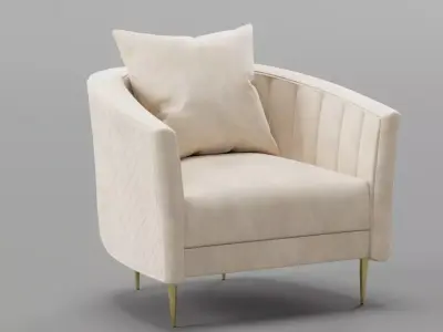 Clara Velvet Armchair Free 3D model