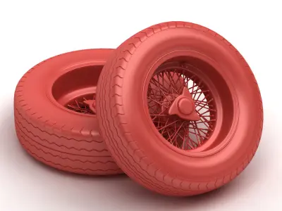 Avon CR6 ZZ tyres - Borrani rims 3D model