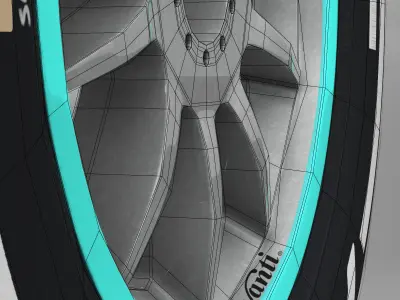 W06 Medium front tyre Low-poly 3D model