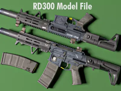 AR15 - RD300 Special Purpose Rifle - 4K PBR - 9143 TRIS Low-poly 3D model