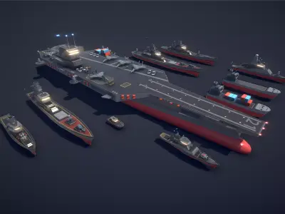 Poly Fleet Low-poly 3D model