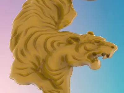 Tiger attack 3D MODEL STL FILE FOR CNC ROUTER LASER 3D print model