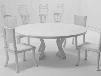 Modern Dining and Bar Furniture Set 3D model