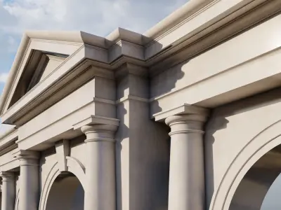 Arch in classical Tuscan order  with  columns on Vignola Arcade 3D model