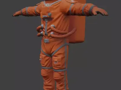 Realistic Astronaut Space Suit 3D model 2