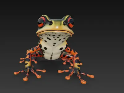 Frog Poisonous Realistic 3D Model Basic - Low Poly Realistic Low-poly 3D model