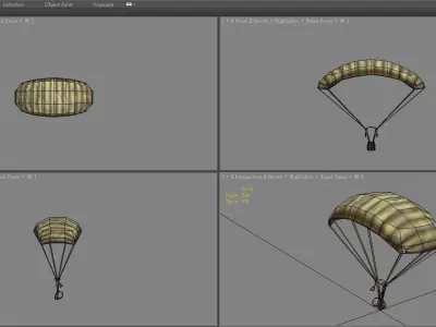 parachute Low-poly 3D model