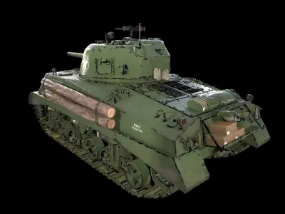 Sherman Tank 3d model game ready Low-poly 3D model