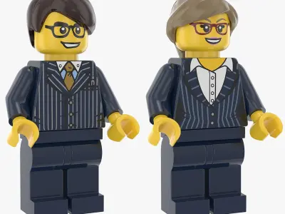 Lego Man And Woman Executive 3D model