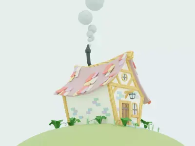3D Lowpoly Medihouse Low-poly 3D model