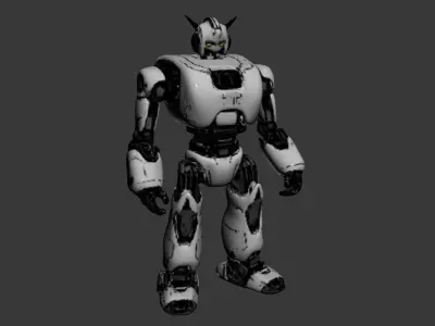 Robot Shaped Low-poly 3D model