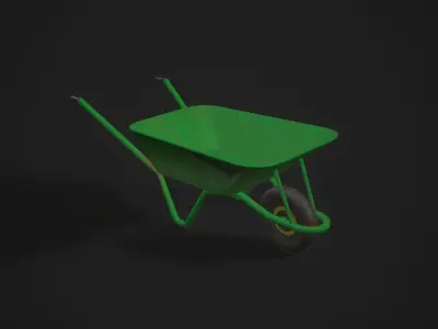  Dirty Wheelbarrow Low-poly 3D model