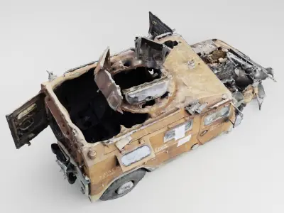 Tigr Tiger infantry mobility vehicle destroyed by Ukrainian army 3D model