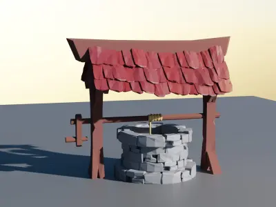 Water Well Low-poly 3D model