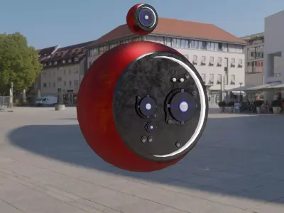 Sci-fi flying robot or drone Low-poly 3D model