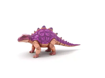 Purple Armored Dinosaur model pack Low-poly 3D model