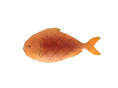 Grilled Fish  Low-poly 3D model