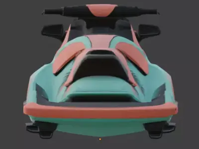 Stylized Tropical Jet Ski 3D Model Low-poly 3D model