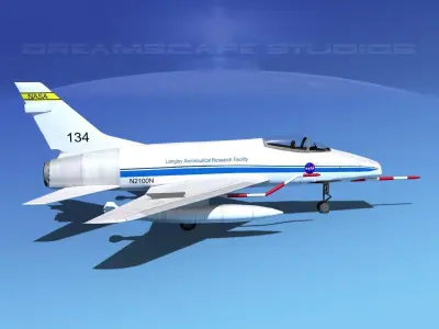 North American F-100E  Super Sabre NASA 3D model