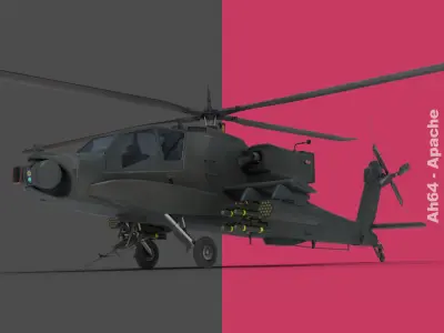 AH64 Apache Helicopter 3D model