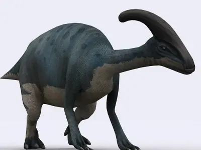 3DRT - Dinosaurs - Parasaurolophus Low-poly 3D model