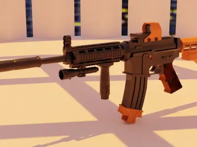 M4A1 Rifle low poly Low-poly 3D model