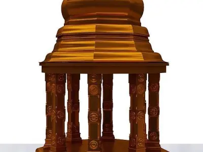 Hindu temple Low-poly 3D model