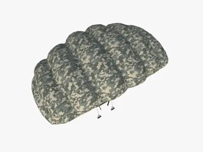 Parachute A07 Digital Camouflage - Character Accessories Design Low-poly 3D model