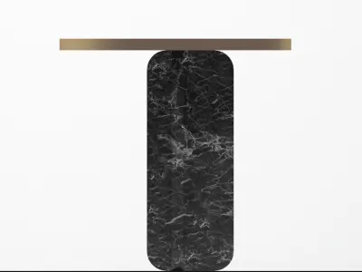 Abstract Black Marble and Gold Metal Side Table Free 3D model
