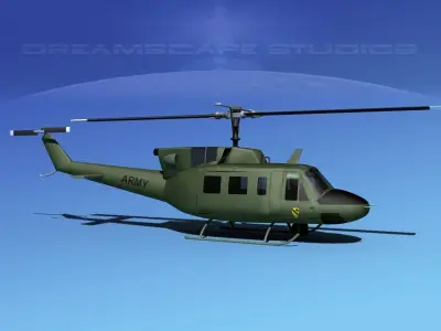 Bell UH-1N Army 1st Cav 3D model